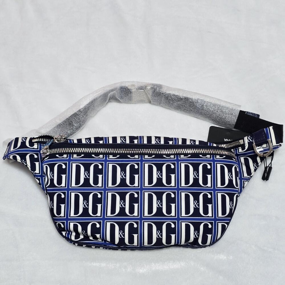 Dolce & Gabbana Allover Logo Tile Nylon Belt Bag Fanny Pack